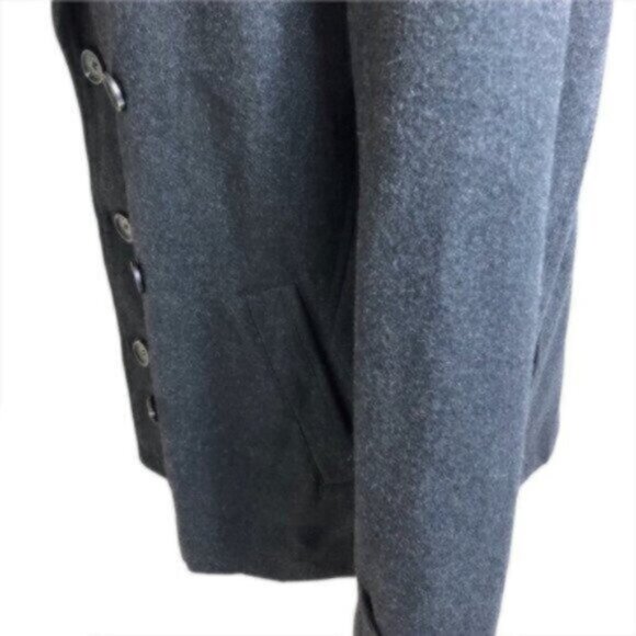 Calvin Klein Black Wool Blend Winter Classic Casual Everyday Pea Coat Medium - Picture 6 of 9